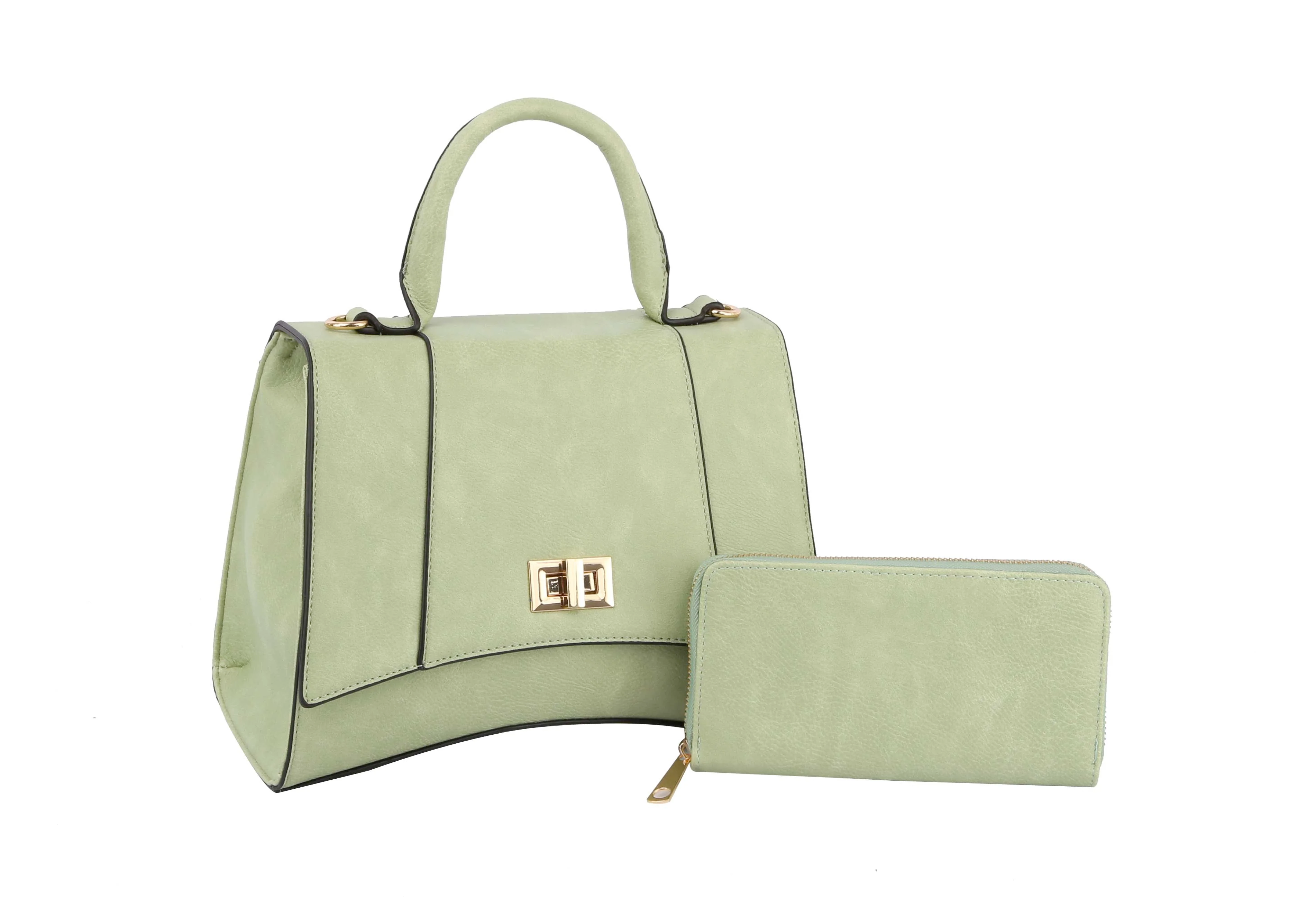 Satchel(handbag) with matching wallet
