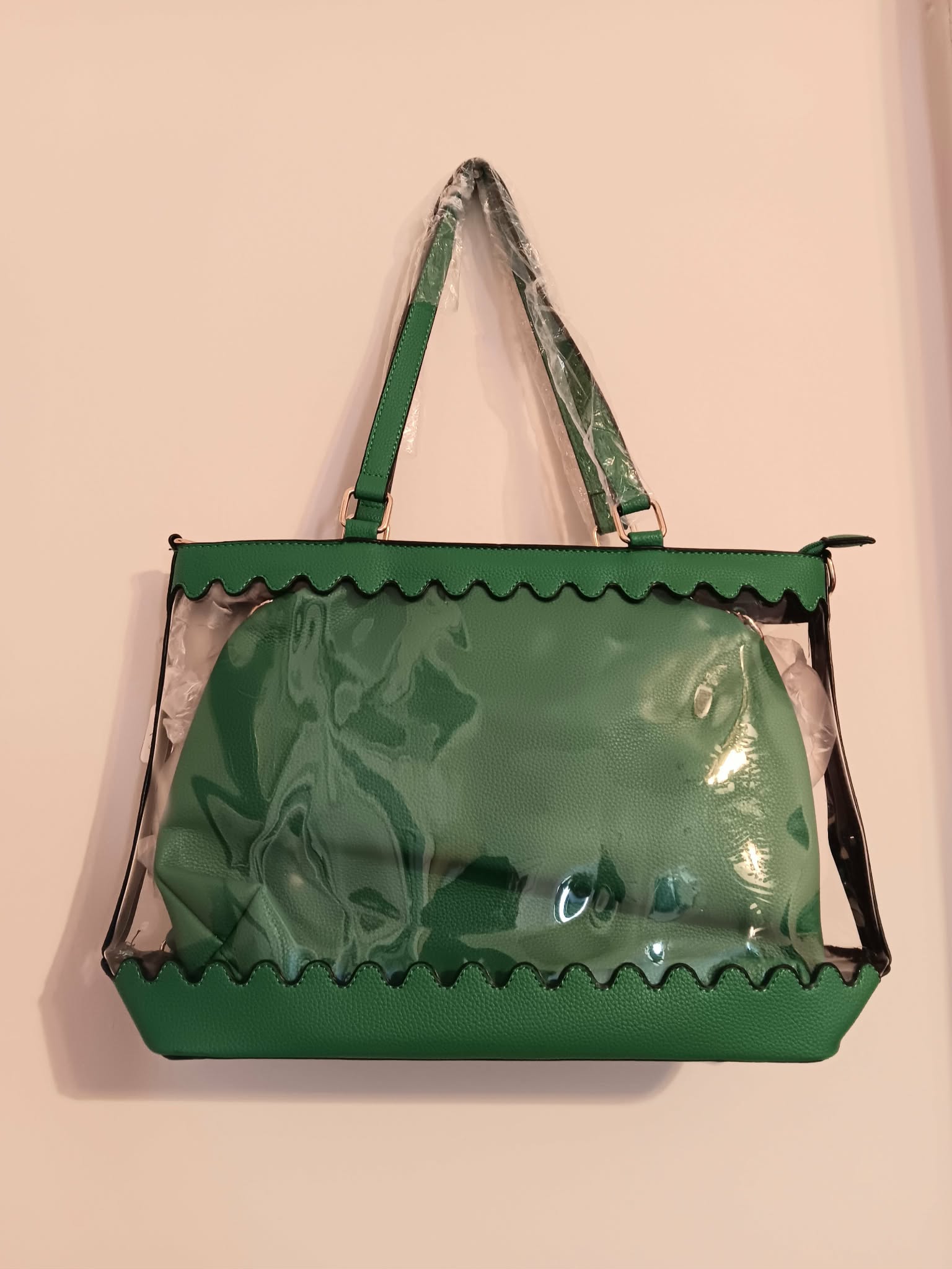 Tote Bag Kelly Green with pouch